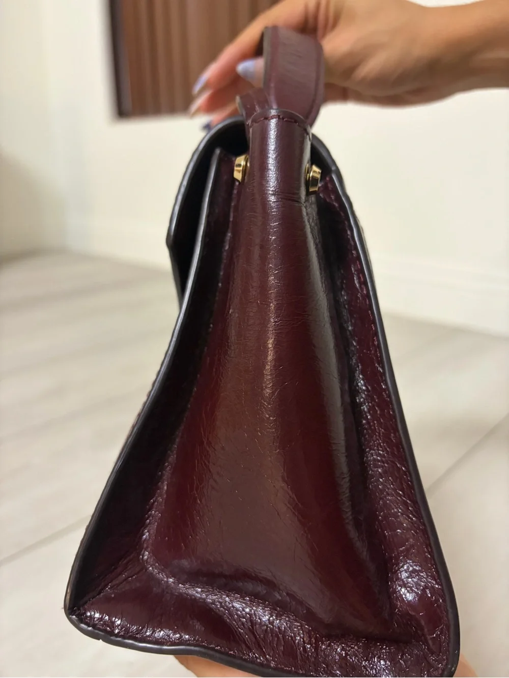 Michael Kors Wine Quilted Top-Handle Satchel - send me your offers !!